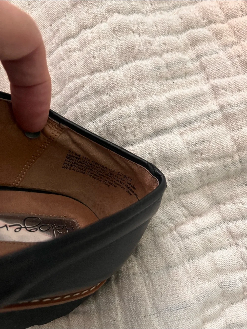 Halogen Black Loafers with Leopard-Print Vamp size 7.5